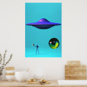 受け飛んでいる皿は見るべきで聞こえない ポスター (キッチン)