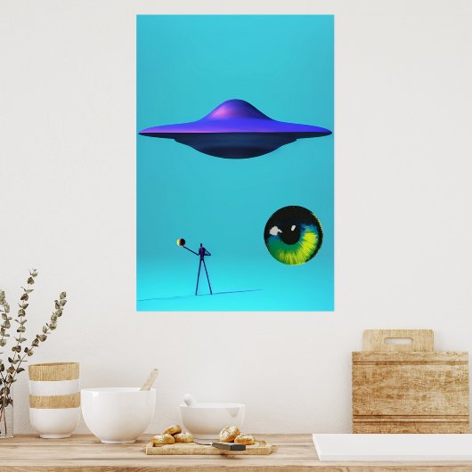 受け飛んでいる皿は見るべきで聞こえない ポスター (キッチン)