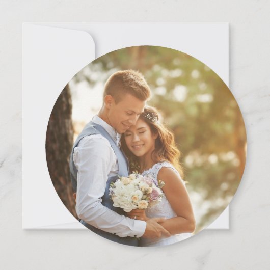 受付のみの素朴なウェディングフォト　ウッドカットスライス 招待状 (裏面)