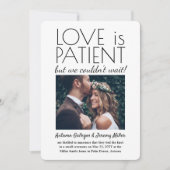 受付のみ 愛は忍耐　ウェディングフォト２ 招待状 (正面)