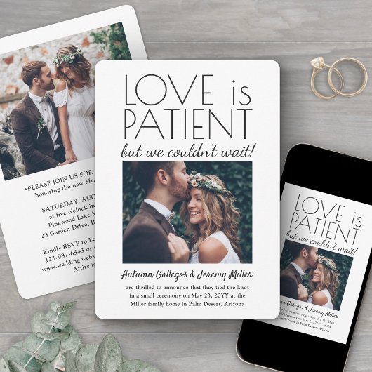 受付のみ 愛は忍耐　ウェディングフォト２ 招待状