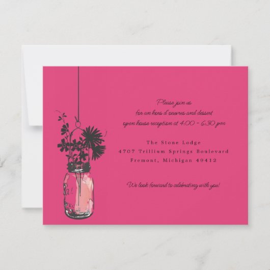 受付カード ワイルド フラワーズ & メイソンジャー 招待状 (正面)