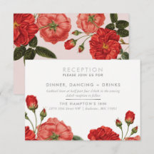 受付カード ヴィンテージ レッドローズ 花束