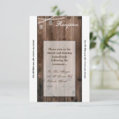 受付カード 3.5x7 メイソンジャー ストリングライト バーン 招待状 (スタンド正面)