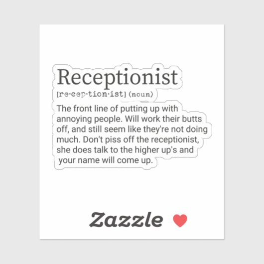 受付係の定義,受付係のギフト シール (シート)