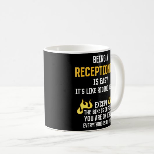 受付係は簡単のフロント係H コーヒーマグカップ (正面右)