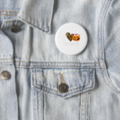 受付嬢ピースラブカボチャおもしろいハロウィンループ 缶バッジ (インサイチュ)