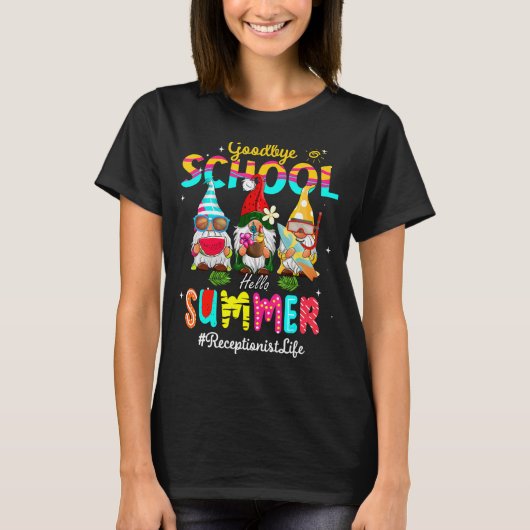 受付格言さよならスクールハローサマー Tシャツ (正面)