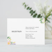 受付詳細カード - クラシック ミニマル フラワーデザイン 出欠カード (スタンド正面)