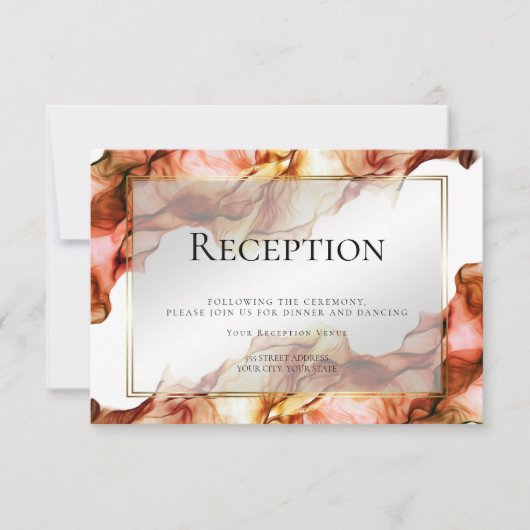 受付 | アブストラクト 水彩 秋の色彩 4 招待状 (正面)