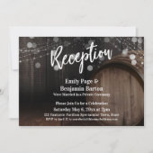 受付 タイポグラフィー ラスティック ウッド バレルとライト 招待状 (正面)