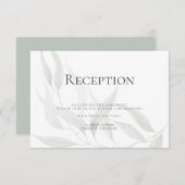 受付 | ダスティーサージの水彩画 木々の緑の葉 招待状 (正面/裏面)