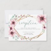 受付 | 春の新鮮な花と葉 招待状 (正面)