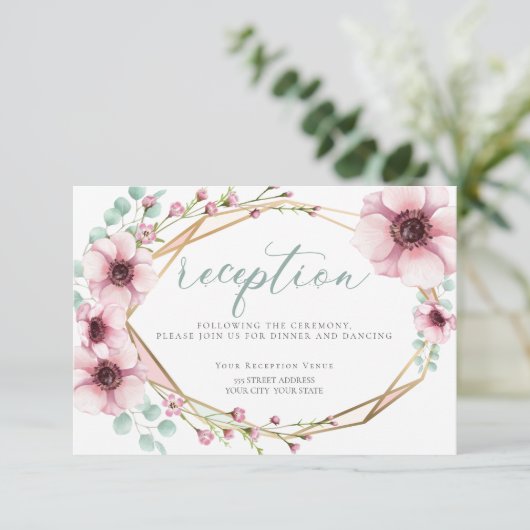 受付 | 春の新鮮な花と葉 招待状 (スタンド正面)