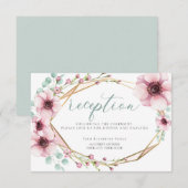 受付 | 春の新鮮な花と葉 招待状 (正面/裏面)