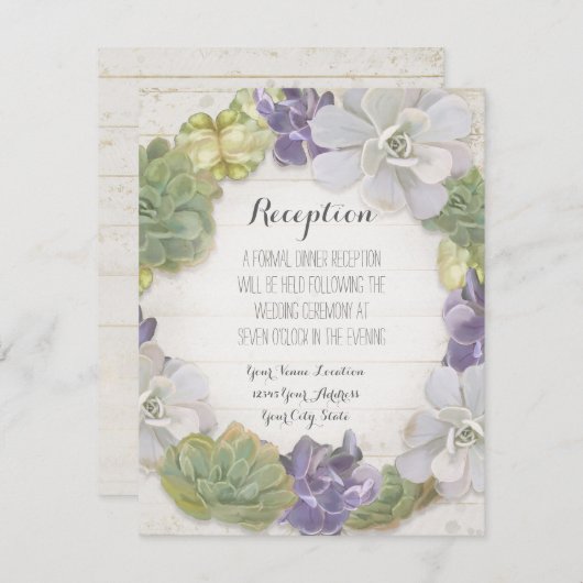 受付 玫瑰 牡丹花環 現代 簡約 葉子 エンクロージャーカード (正面/裏面)