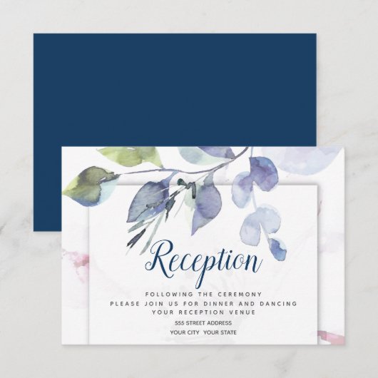 受付 | 落ち着いたアップルのグリーン 招待状 (正面/裏面)