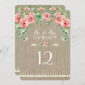 受付 BOHO テーブルナンバー ベイビーズブレス ローズ (正面/裏面)