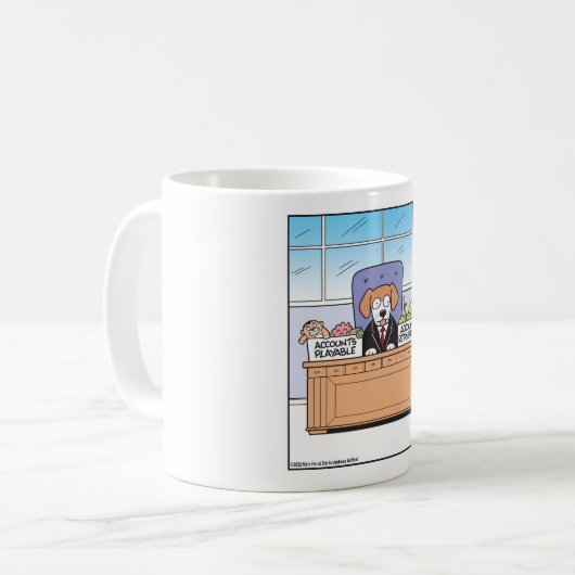 受信トレイと送信トレイの会計 コーヒーマグカップ (正面左)