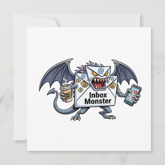 受信トレイのモンスター メールオーバーロード 楽しいグラフィック 招待状 (正面)