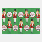 受信者のクリスマスの名前を追加3 Nutcracker ラッピングペーパーシート (正面2)