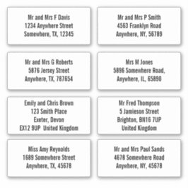 受信者の名前とアドレス・シート シール