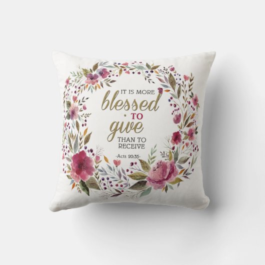 受信賛美より与えも多い クッション (裏面)