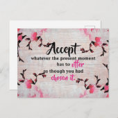 受入やる気を起こさせる感動的引用文 ポストカード (正面/裏面)