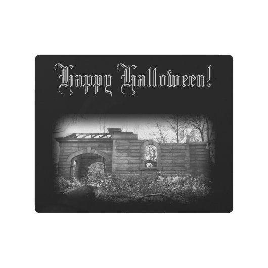 受入れ墓の遺跡ハッピーハローウィンメタルプリント メタルプリント (正面)