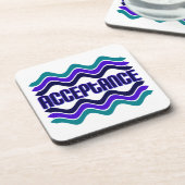 受入れ引用文(ブルーグリーンパープルグラフィック) コースター (左側)