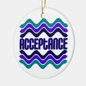 受入れ引用文(ブルーグリーンパープルグラフィック) セラミックオーナメント (左)