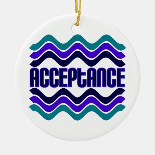 受入れ引用文（ブルーグリーンパープルグラフィック） セラミックオーナメント (正面)