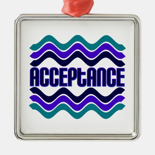 受入れ引用文（ブルーグリーンパープルグラフィック） メタルオーナメント (正面)