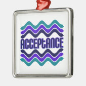 受入れ引用文（ブルーグリーンパープルグラフィック） メタルオーナメント (左)
