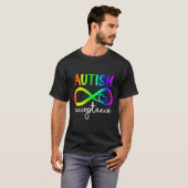 受入インフィニティハート自閉症啓発月R Tシャツ (正面フル)