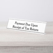 受入時支払税申告書白 デスクネームプレート (正面)
