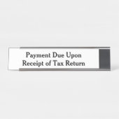 受入時支払税申告書白 デスクネームプレート (正面)