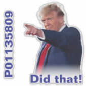 受刑者P01135809と「やったぞ！」ステッカー シール (正面)