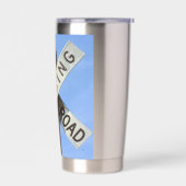 受動式踏切クロスバック 保温保冷タンブラー (左面)