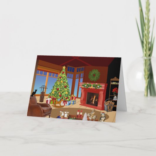 受動的な積極的なクリスマス前の挨拶 カード (正面)