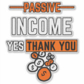 受動的所得yespleaseビニールステッカー シール (正面)