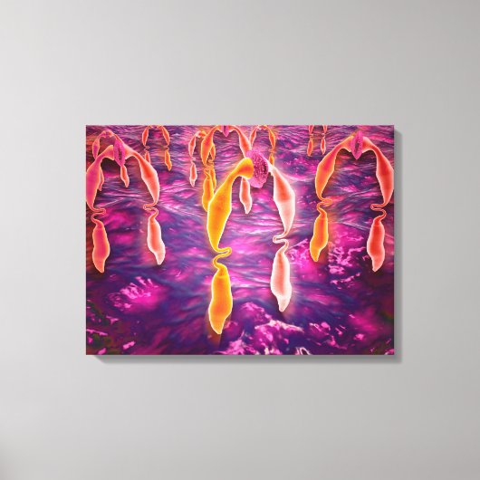 受容体に結合するリガンドの顕微鏡的見解 キャンバスプリント (正面)