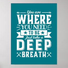 受感動的け入れ引用文は深い息を吸う ポスター