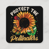 受粉保護者の蜂は可愛い日暮れ スクエア名刺 (正面)