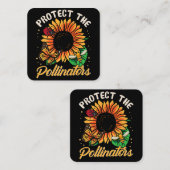 受粉保護者の蜂は可愛い日暮れ スクエア名刺 (正面/裏面)