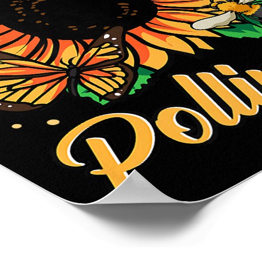 受粉保護者の蜂は可愛い日暮れ ポスター (角)