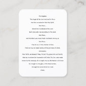 受胎告知とアンジェラス祈りの言葉カード 名刺 (裏面)