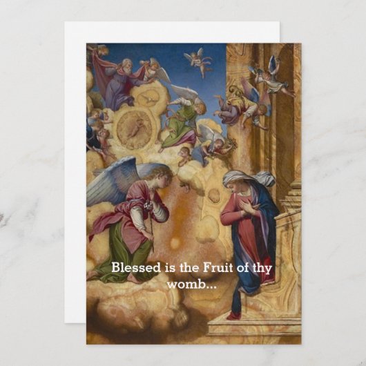 受胎告知のクリスマス シーズンカード (正面/裏面)