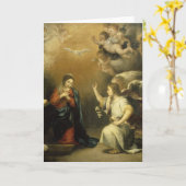 受胎告知のマリアと大天使ガブリエル 美術 カード (黄色い花)