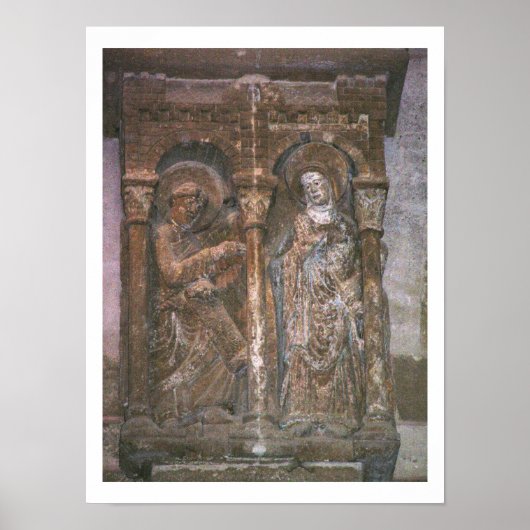 受胎告知を描いた首都からのレリーフ、 浮き彫り( ポスター (正面)